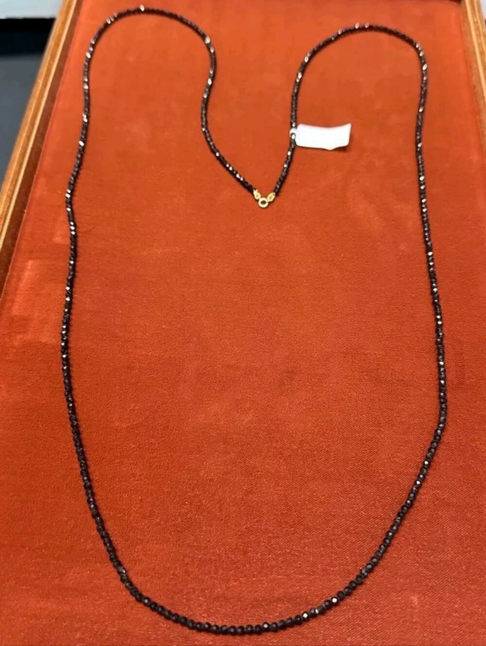 14K Yellow Gold Clasp 50.00 CTW Faceted Black Spinel Beaded Necklace